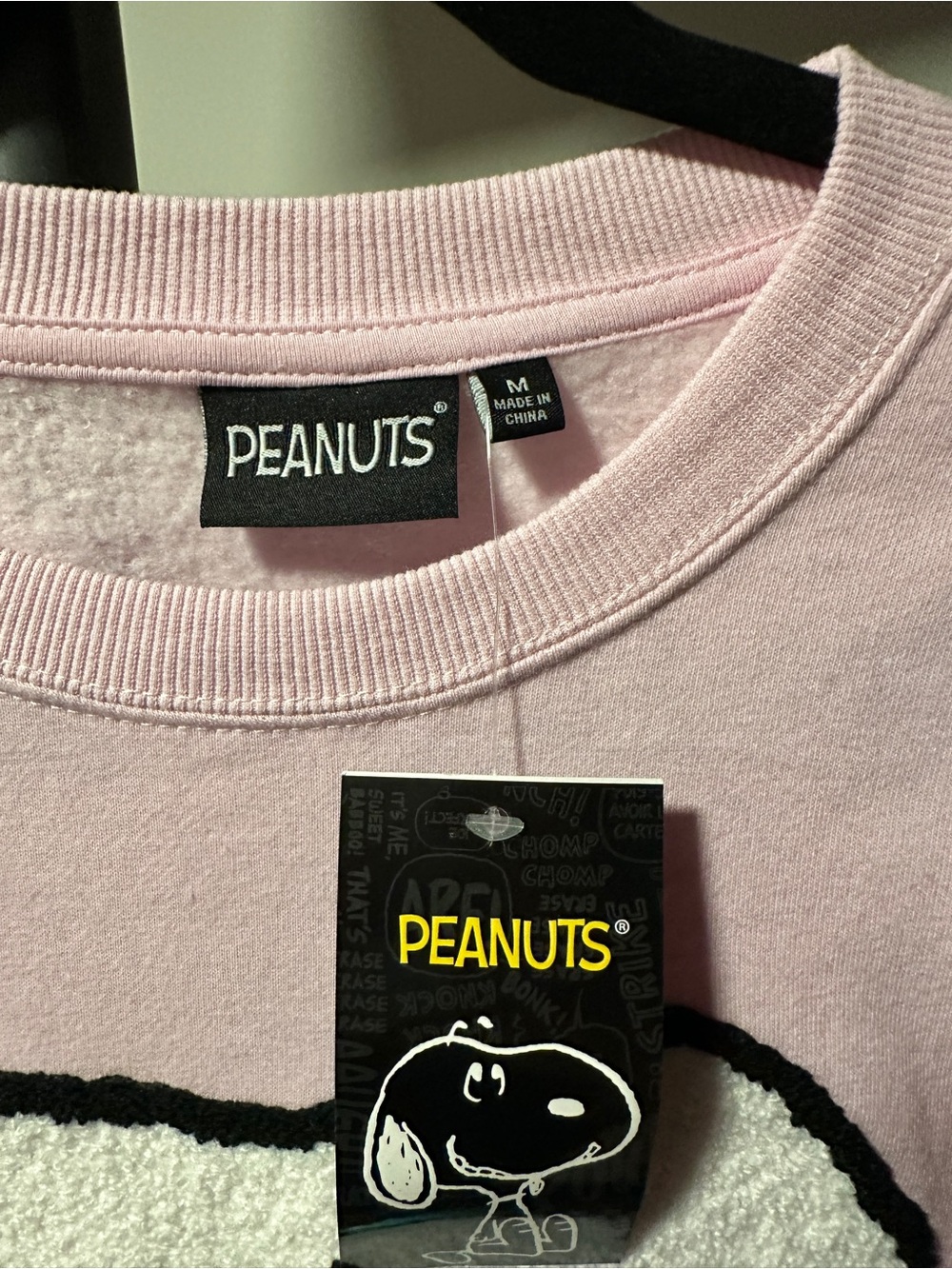 Peanuts Pink Snoopy Sweatshirt with Aqua Bow Accent - Picture 5 of 7
